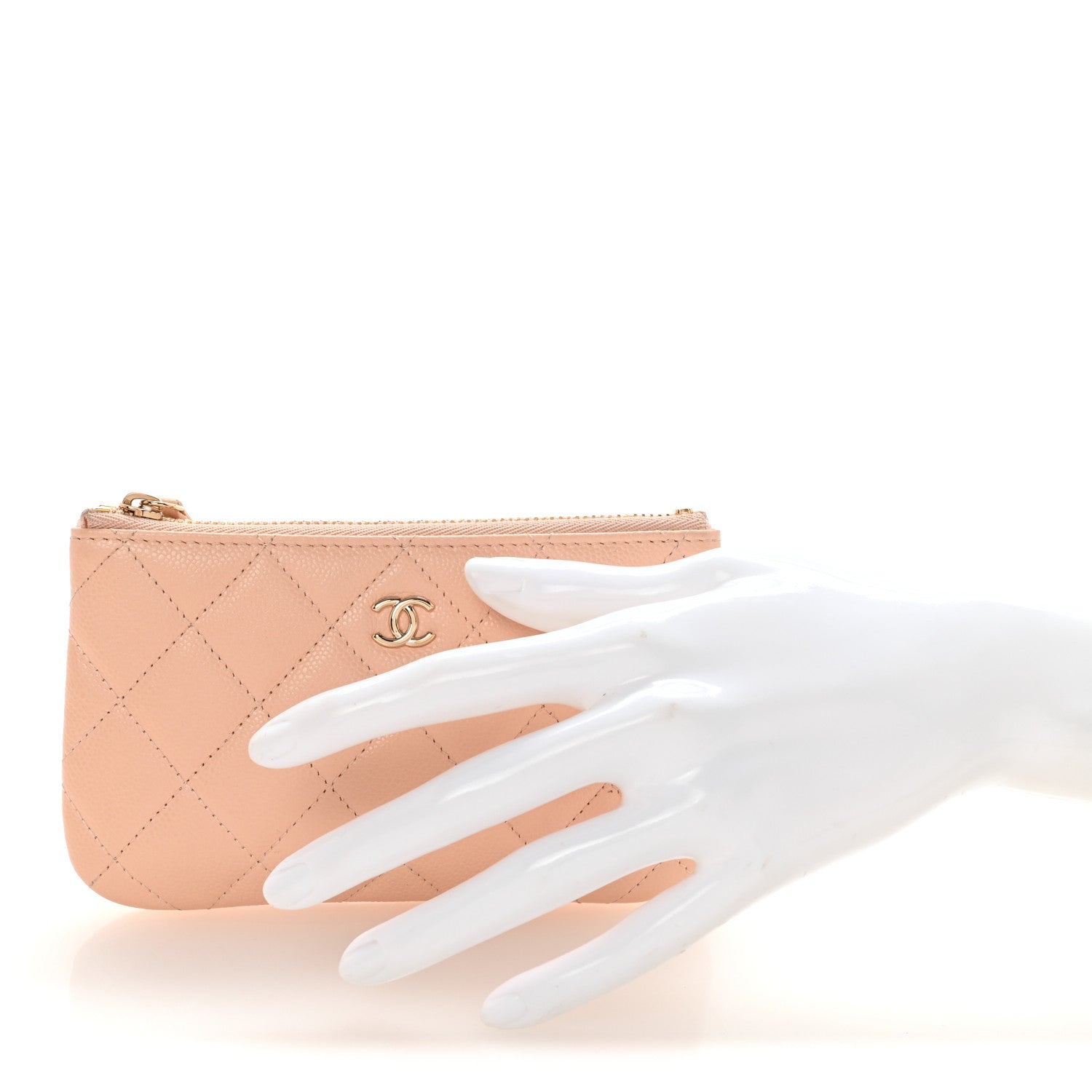 Chanel Caviar Quilted Small Cosmetic Case Beige 2 of 7