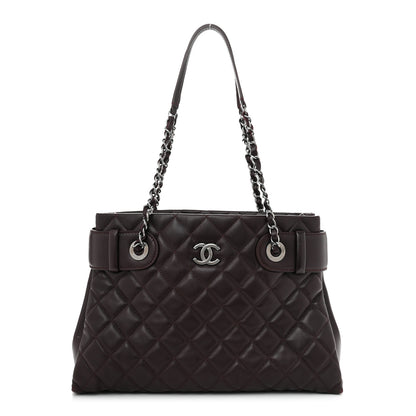 Chanel Lambskin Quilted Small Coco Loop Tote Burgundy 1 of 13