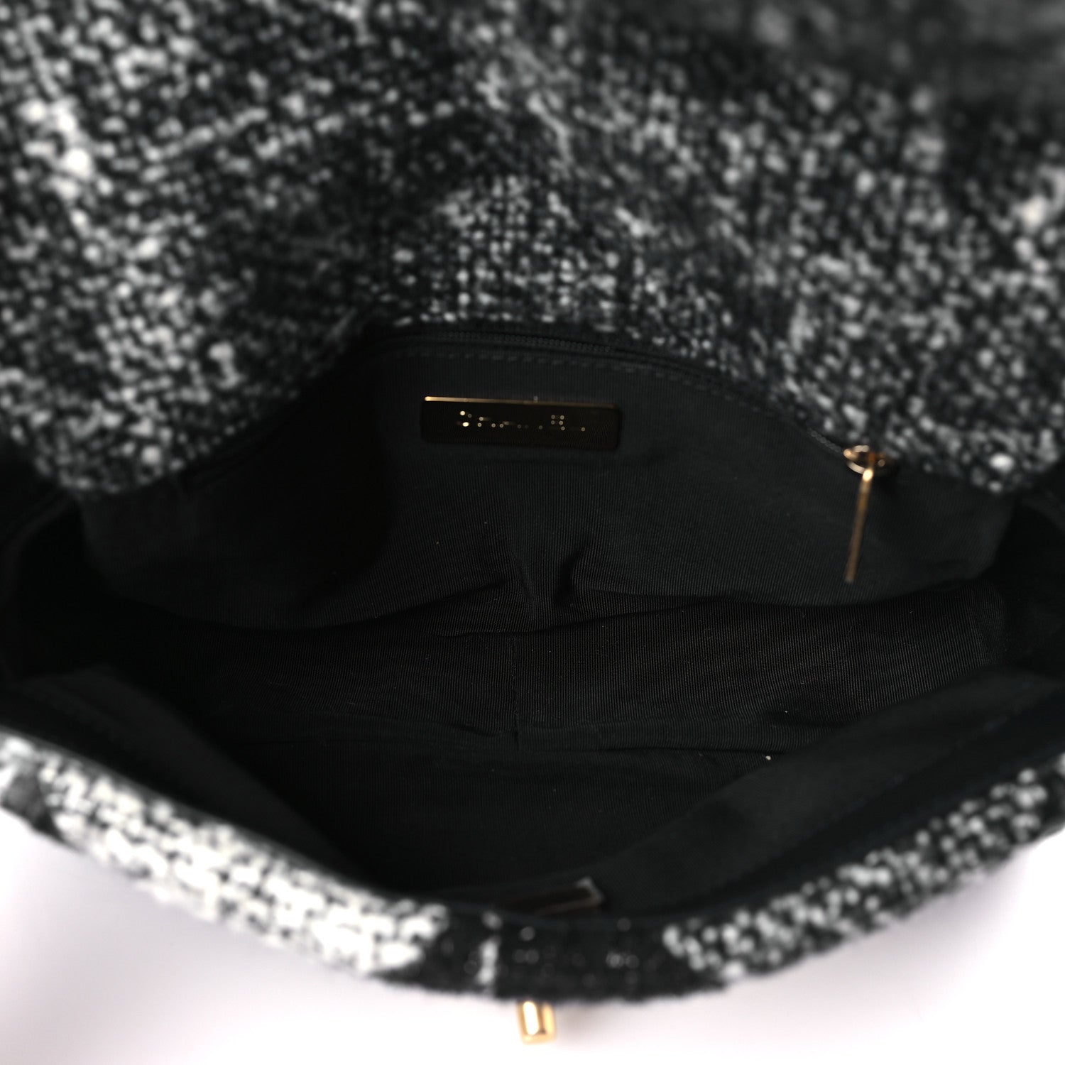 Chanel Tweed Quilted Medium Chanel 19 Flap Black White 5 of 10