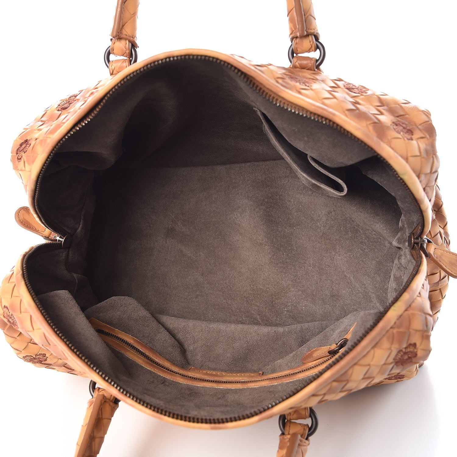 Bottega Veneta Nappa Intrecciato Embroidered Satchel Brown 5 of 9