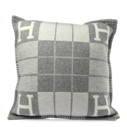 Hermes Wool Cashmere Avalon III Pillow PM Ecru Gris Clair 1 of 3