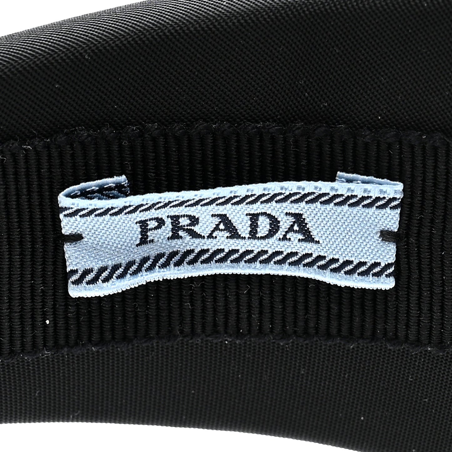 Re-Nylon Metal Triangle Logo Headband Black