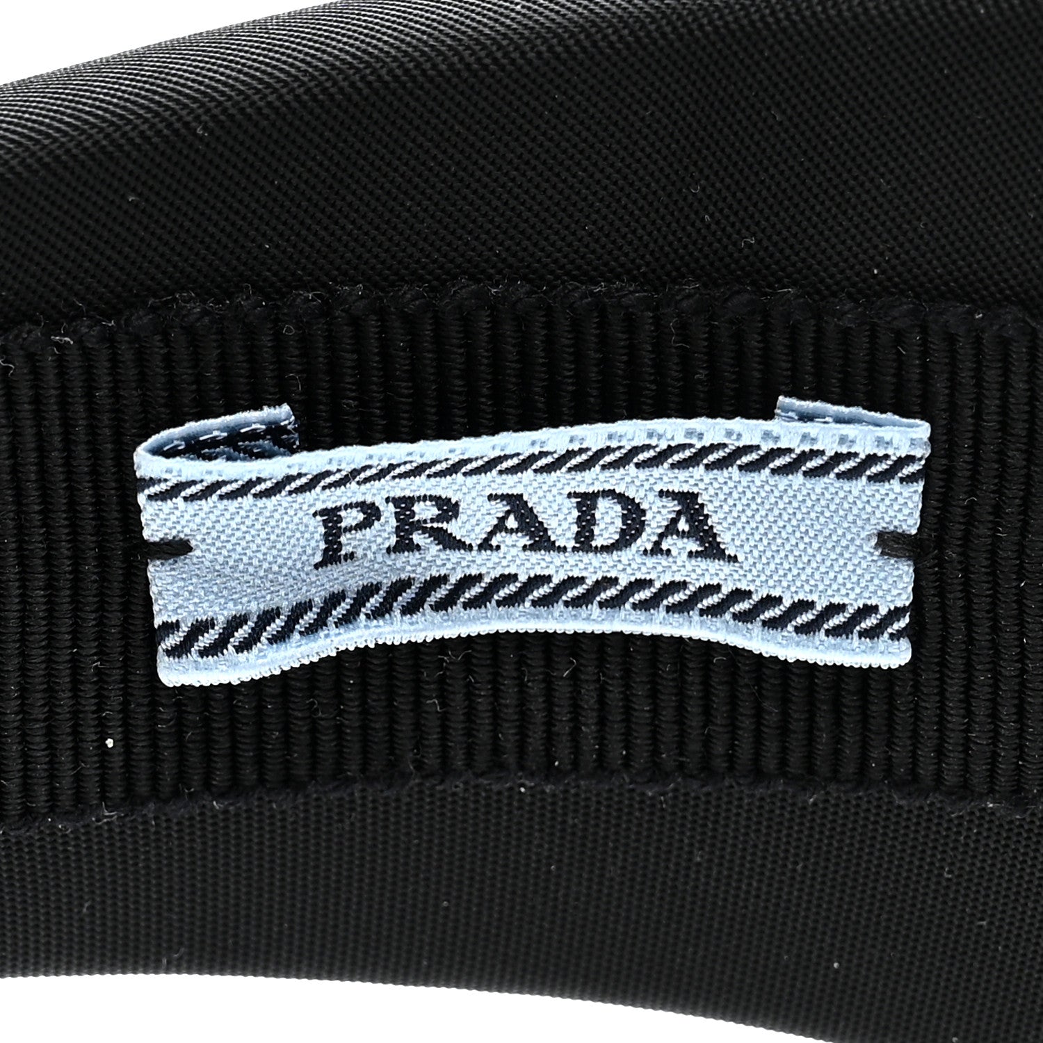 Prada Re-Nylon Metal Triangle Logo Headband Black 5 of 6