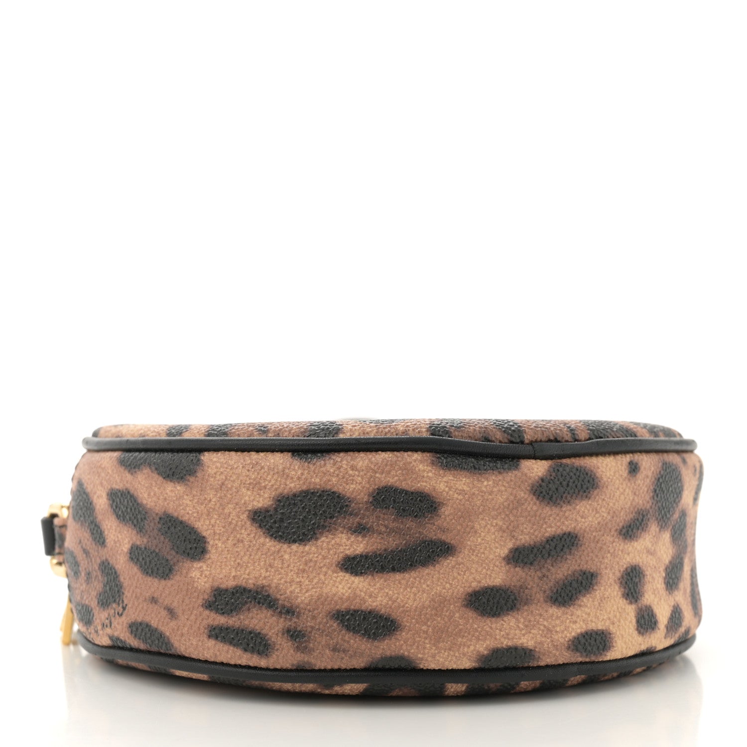 Dolce & Gabbana Dauphine Leopard Print Round Crossbody Black 4 of 9