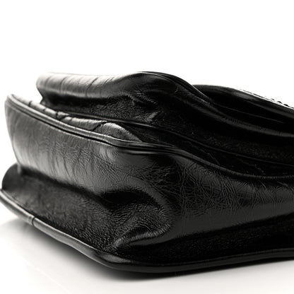 Saint Laurent Crinkled Lambskin Matelasse Monogram Baby Niki Chain Satchel Black 11 of 12