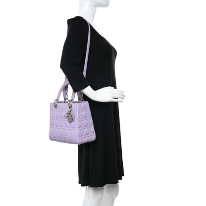Christian Dior Lambskin Cannage Medium Lady Dior Purple 2 of 14