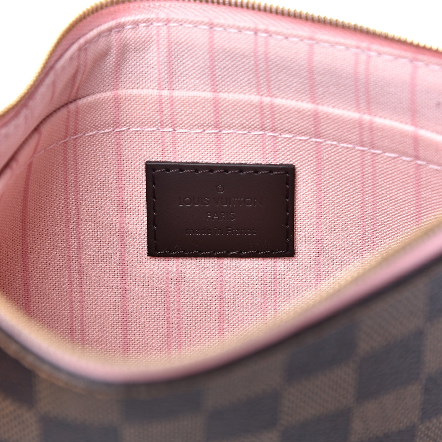 Damier Ebene Neverfull MM GM Pochette Rose Ballerine