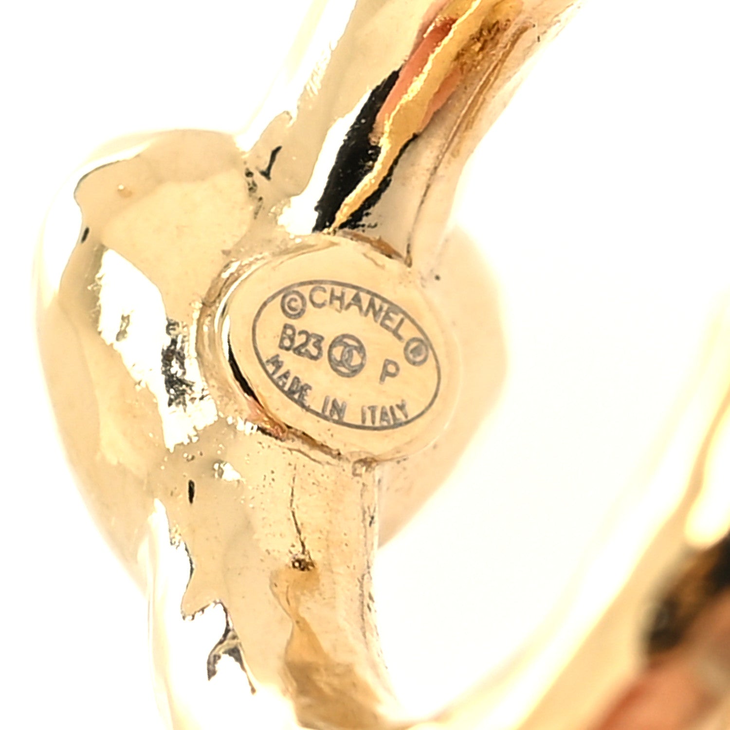 Chanel Crystal CC Drop Heart Chain Earrings Gold 4 of 4