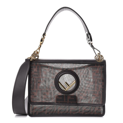 Fendi Mesh Vitello Century F is Fendi FF 1974 Kan I Shoulder Bag Marrone Black Ebano 1 of 11
