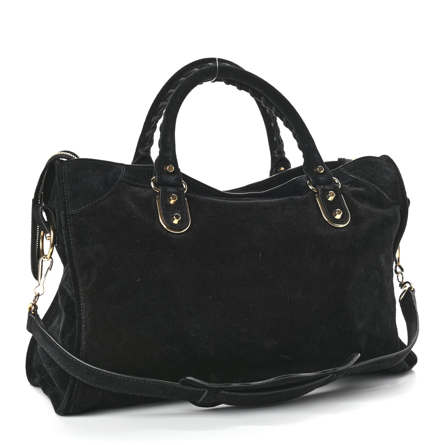 Balenciaga Baby Daim Gold Metallic Edge Hardware City Black 2 of 9