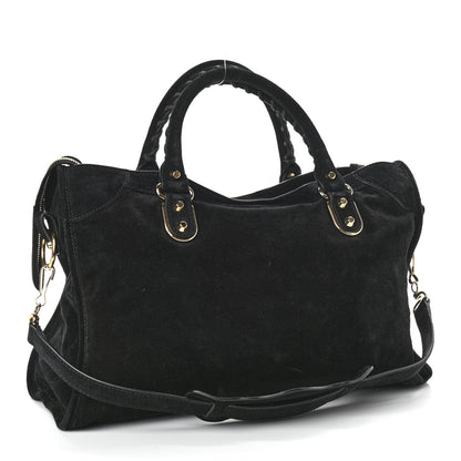Balenciaga Baby Daim Gold Metallic Edge Hardware City Black 2 of 9