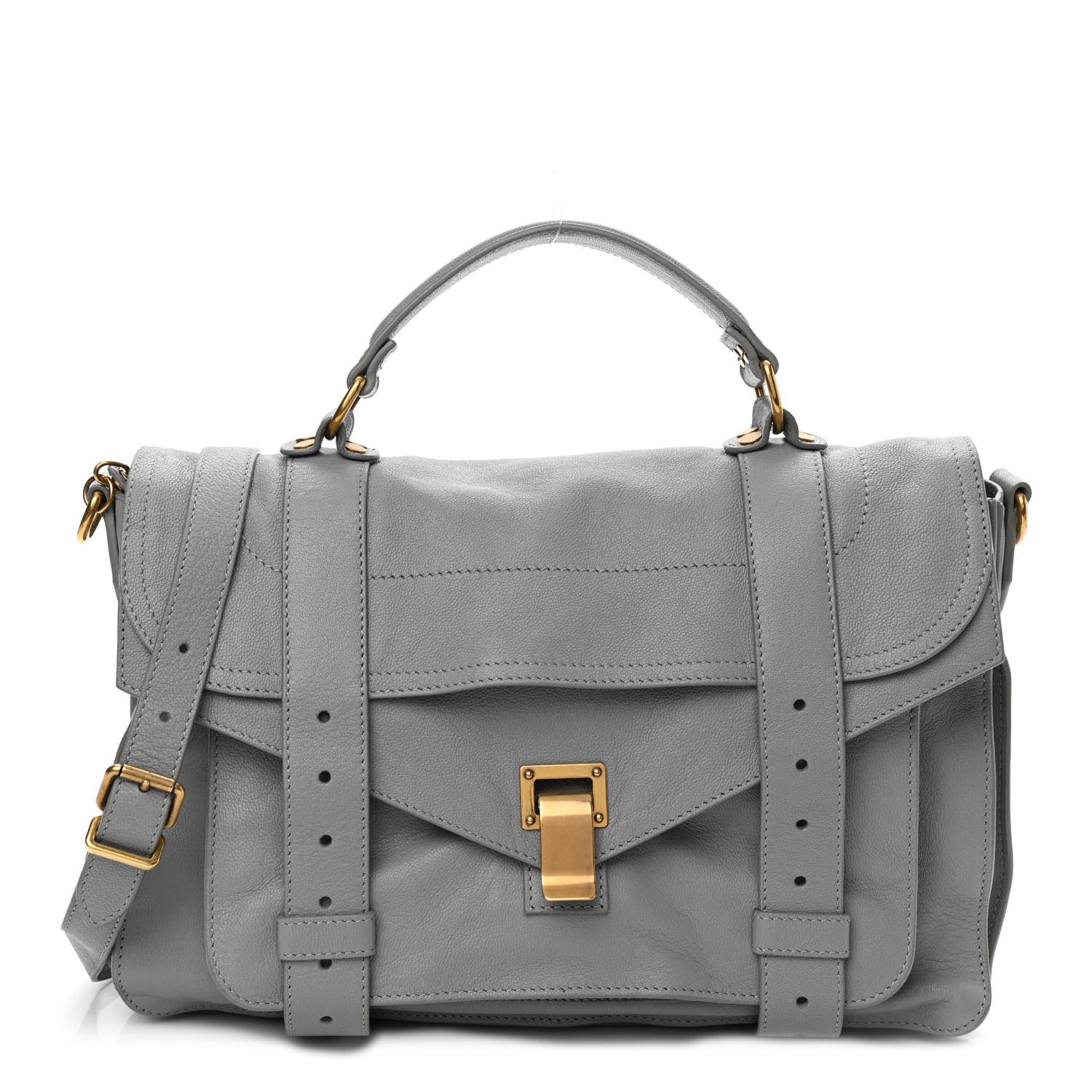 Proenza Schouler Lambskin Medium PS1 Satchel Concrete Grey 1 of 11