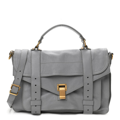 Proenza Schouler Lambskin Medium PS1 Satchel Concrete Grey 1 of 11