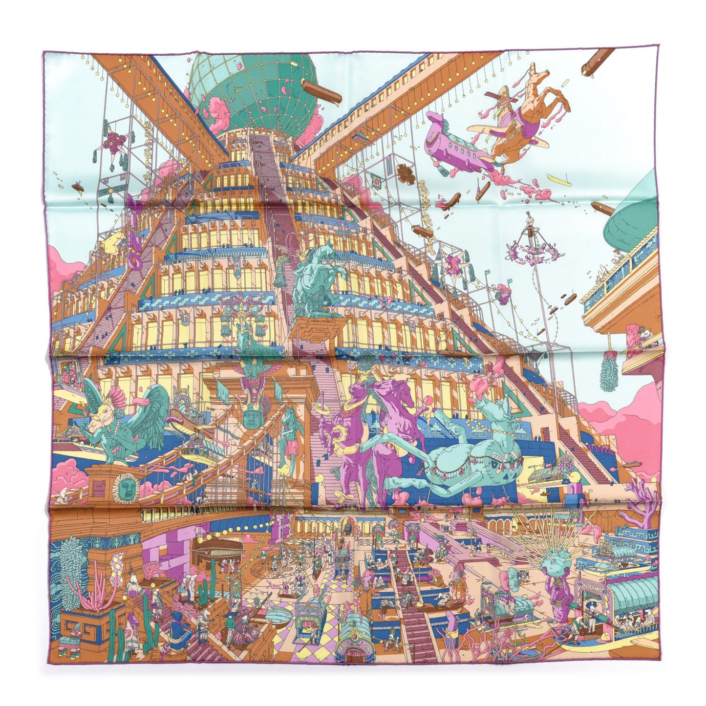 Silk La Legende Du Cheval A Plumes Scarf 90