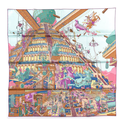 Hermes Silk La Legende Du Cheval A Plumes Scarf 90 1 of 5