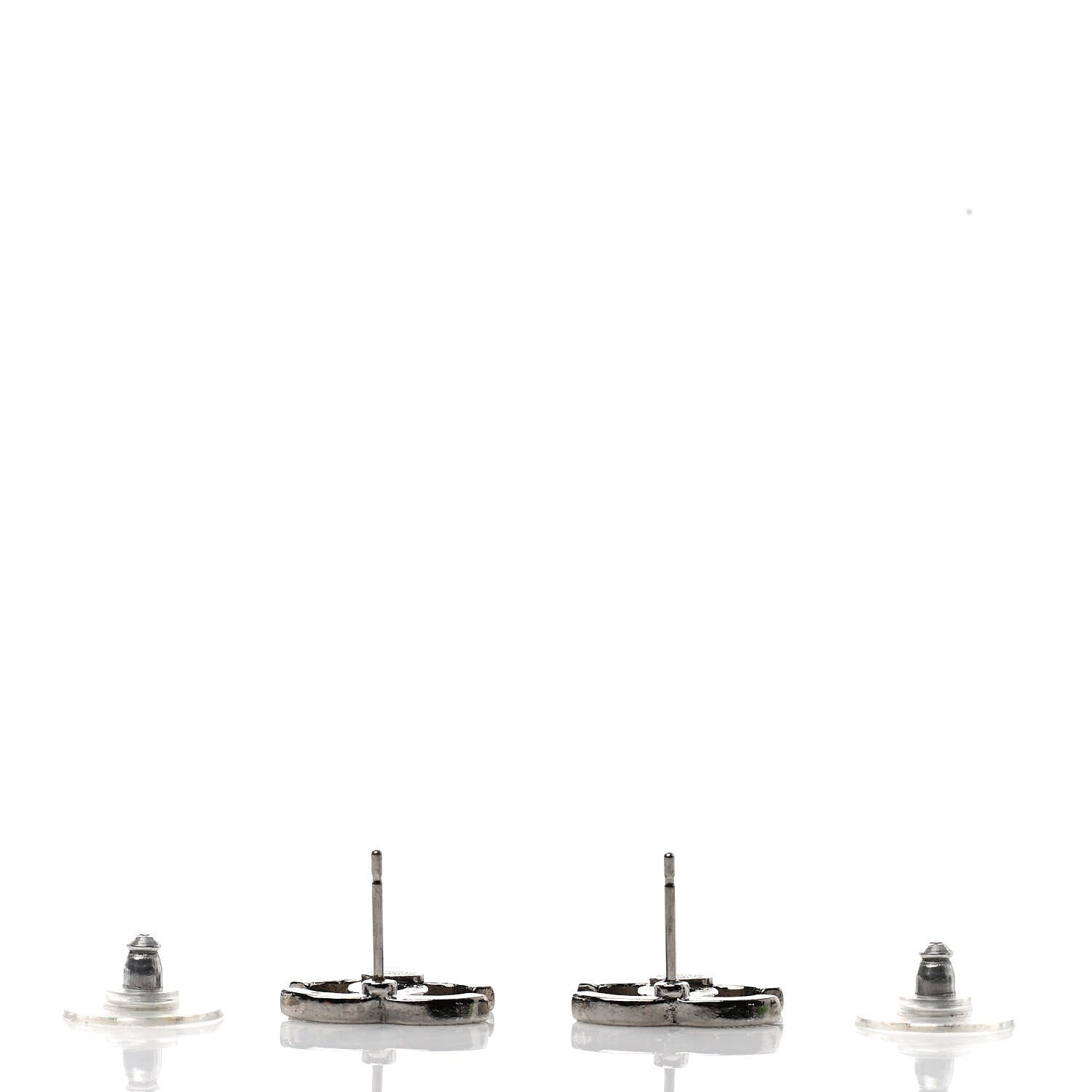 Chanel Crystal CC Earrings Silver 3 of 4