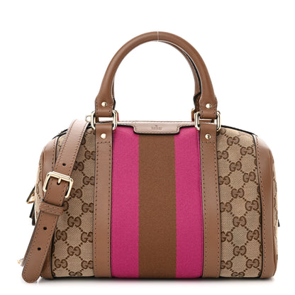Gucci Monogram Vintage Web Small Boston Maple Brown 1 of 11