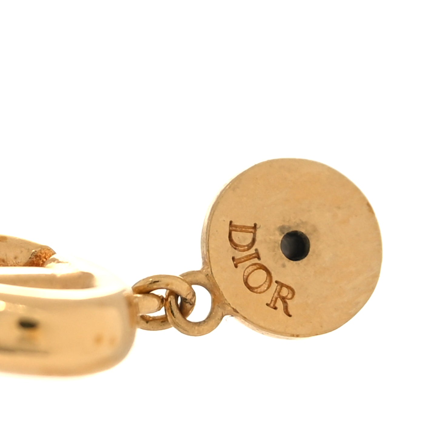 Metal Petit CD Drop Earrings Gold