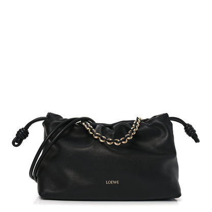 Loewe Mellow Nappa Medium Donut Chain Flamenco Knot Clutch  Black 1 of 10