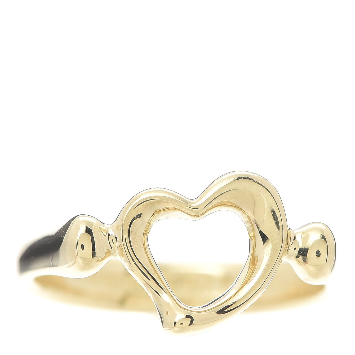 Tiffany 18K Yellow Gold Mini Elsa Peretti Open Heart Ring 47 4 1 of 6