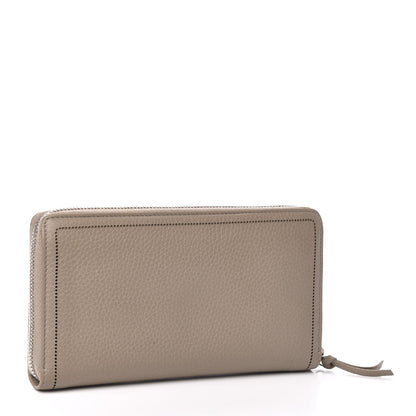 Balenciaga Veau Grana Perforated Blackout Hardware Continental Zip Around Wallet Gris Cendre 3 of 8