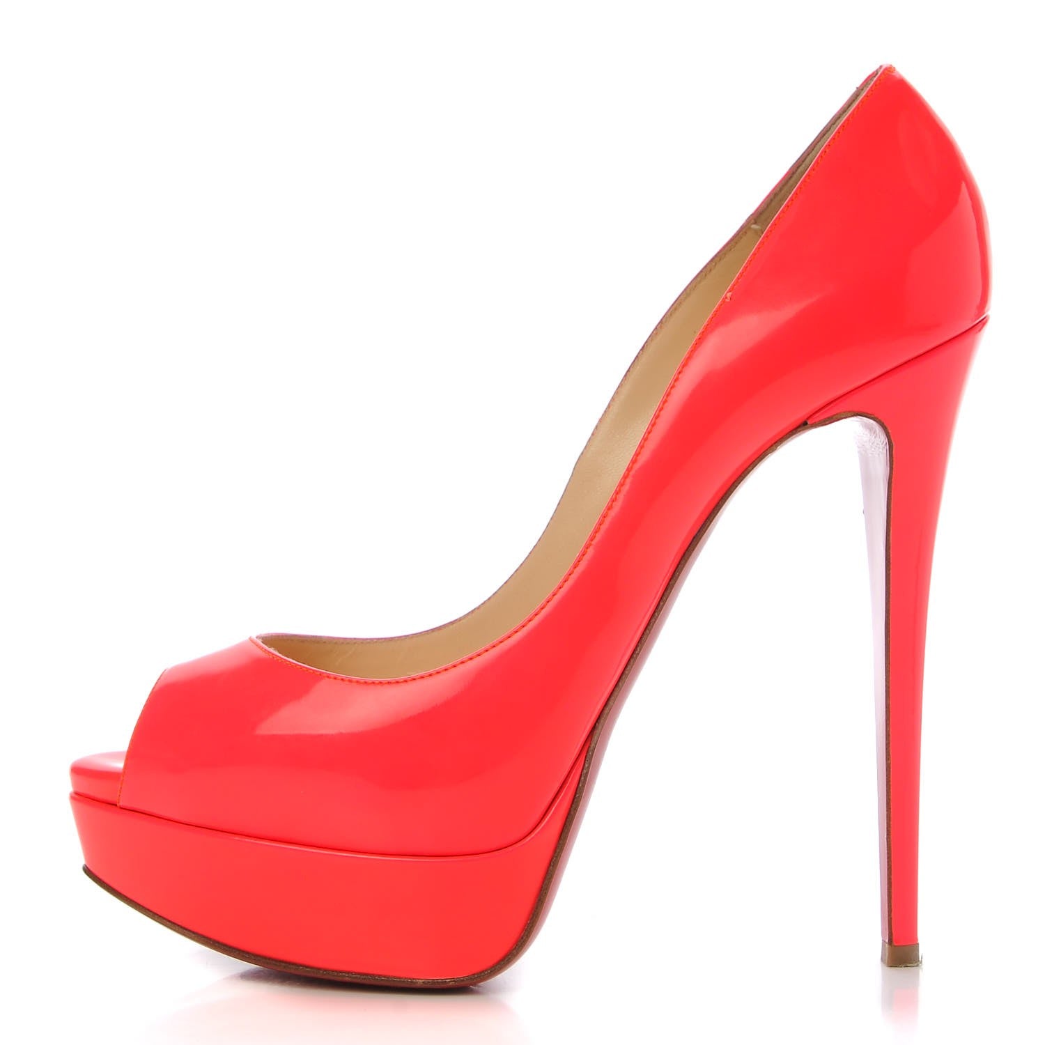 Christian Louboutin Patent Lady Peep 150 Pumps 39.5 Rose Paris 1 of 19