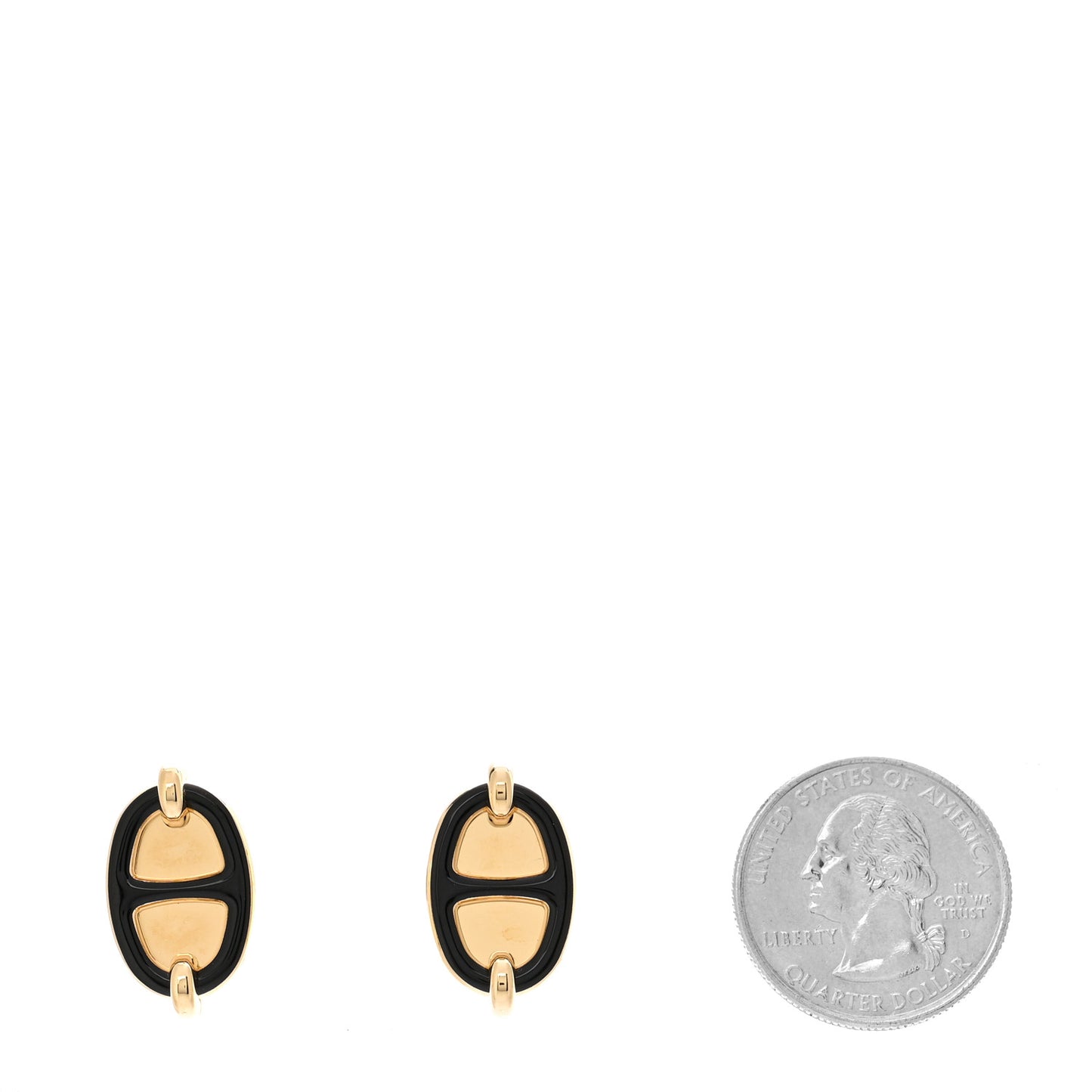 Enamel Mini Maillon Earrings Black