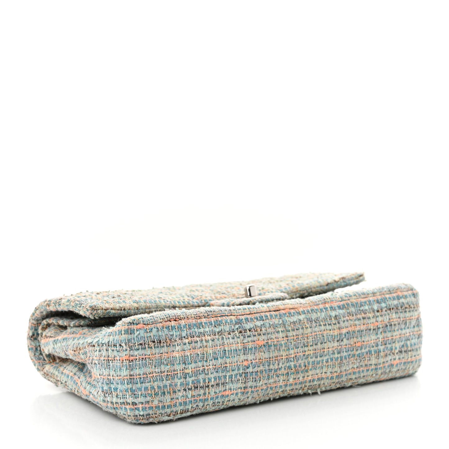 Tweed Quilted Medium Double Flap Blue Multicolor