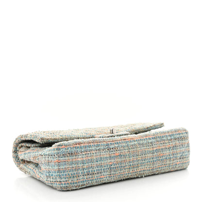 Chanel Tweed Quilted Medium Double Flap Blue Multicolor 4 of 14