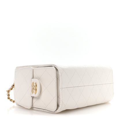 Chanel Caviar Quilted Mini Chanel 25 Handbag White 6 of 21