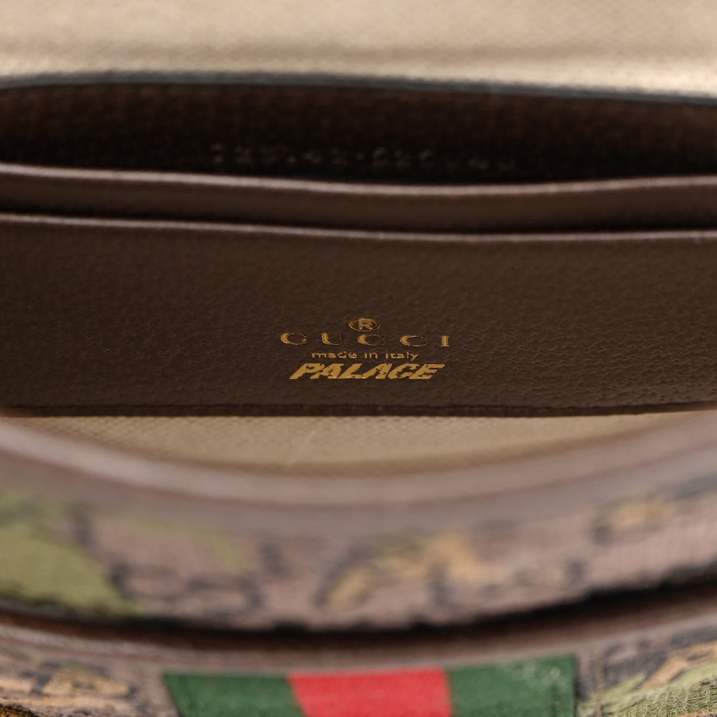 X PALACE GG P Canvas Monogram Web Camouflage Flap Messenger Brown