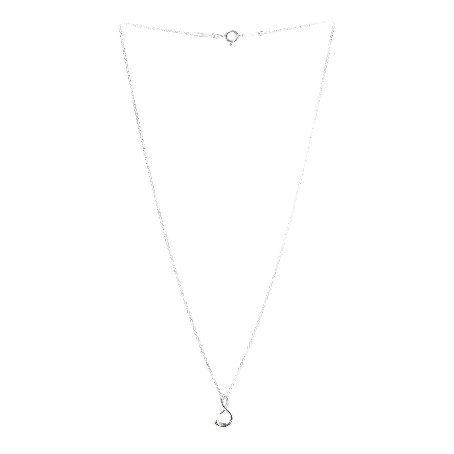 Sterling Silver Elsa Peretti Letter S Pendant Necklace