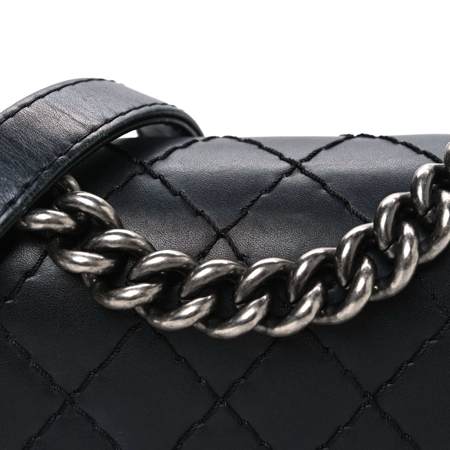 Chanel Calfskin Double Stitch Small Boy Flap Black 8 of 10