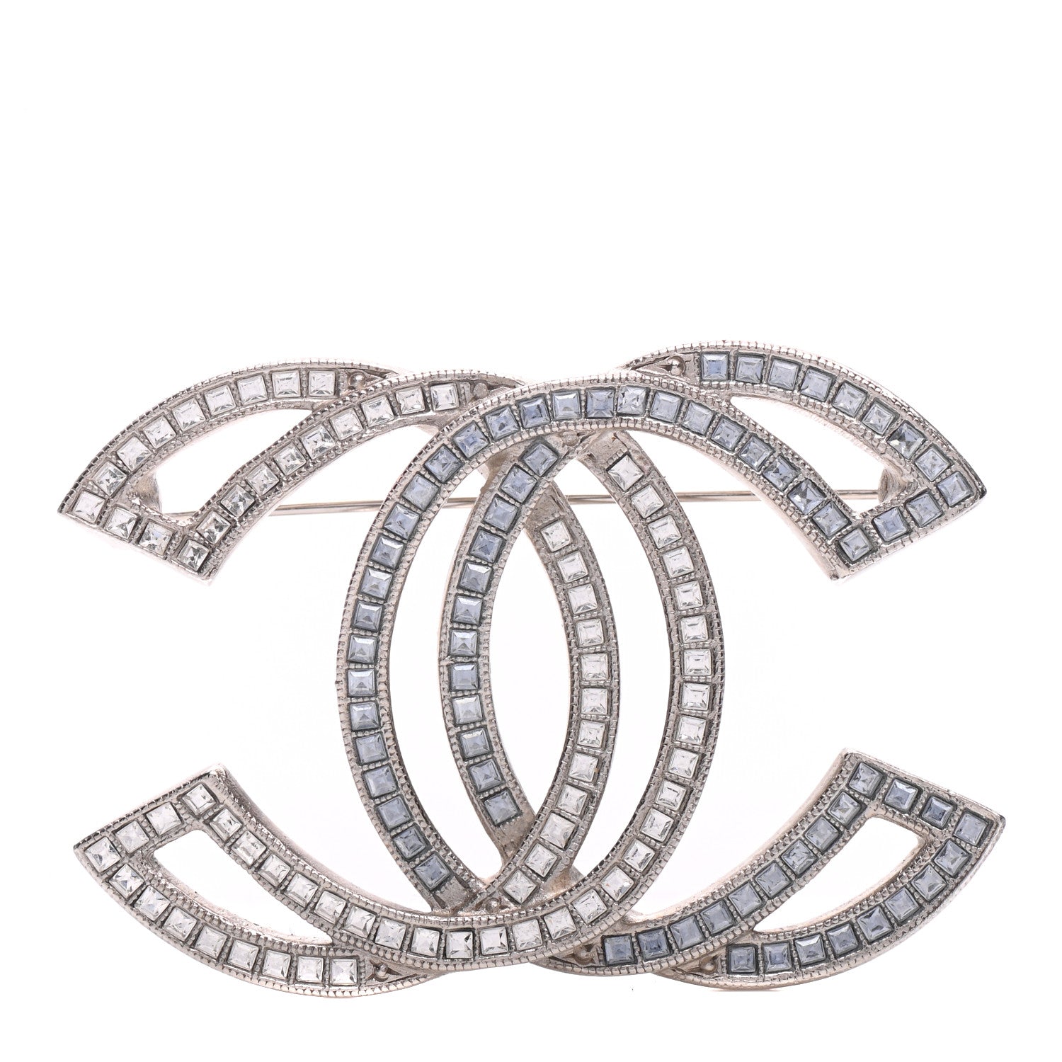 Chanel Crystal CC Brooch Light Gold 1 of 5
