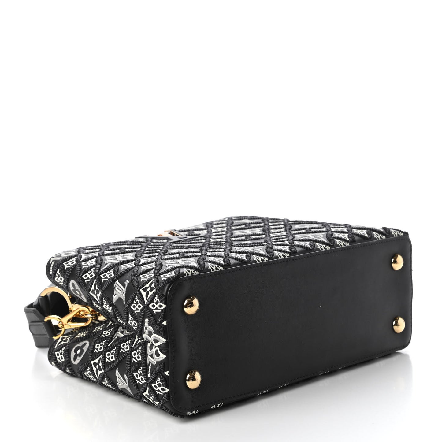 Calfskin Since 1854 Embroidered Capucines PM Black