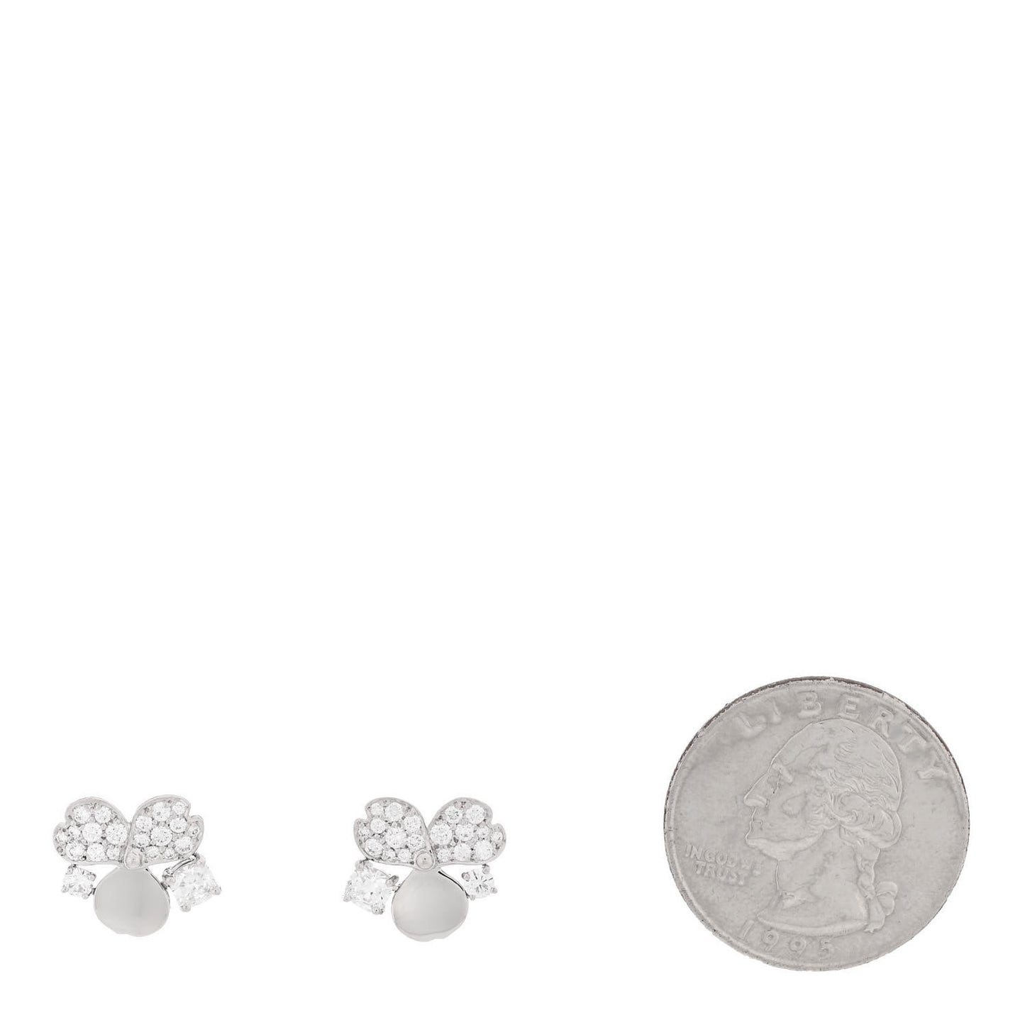 Platinum Diamond Paper Flowers Cluster Earrings