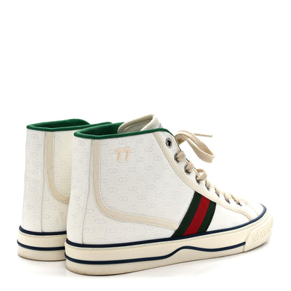 Gucci Monogram GG Mignon Web Womens 1977 Tennis High Top Sneakers 37 White 5 of 9