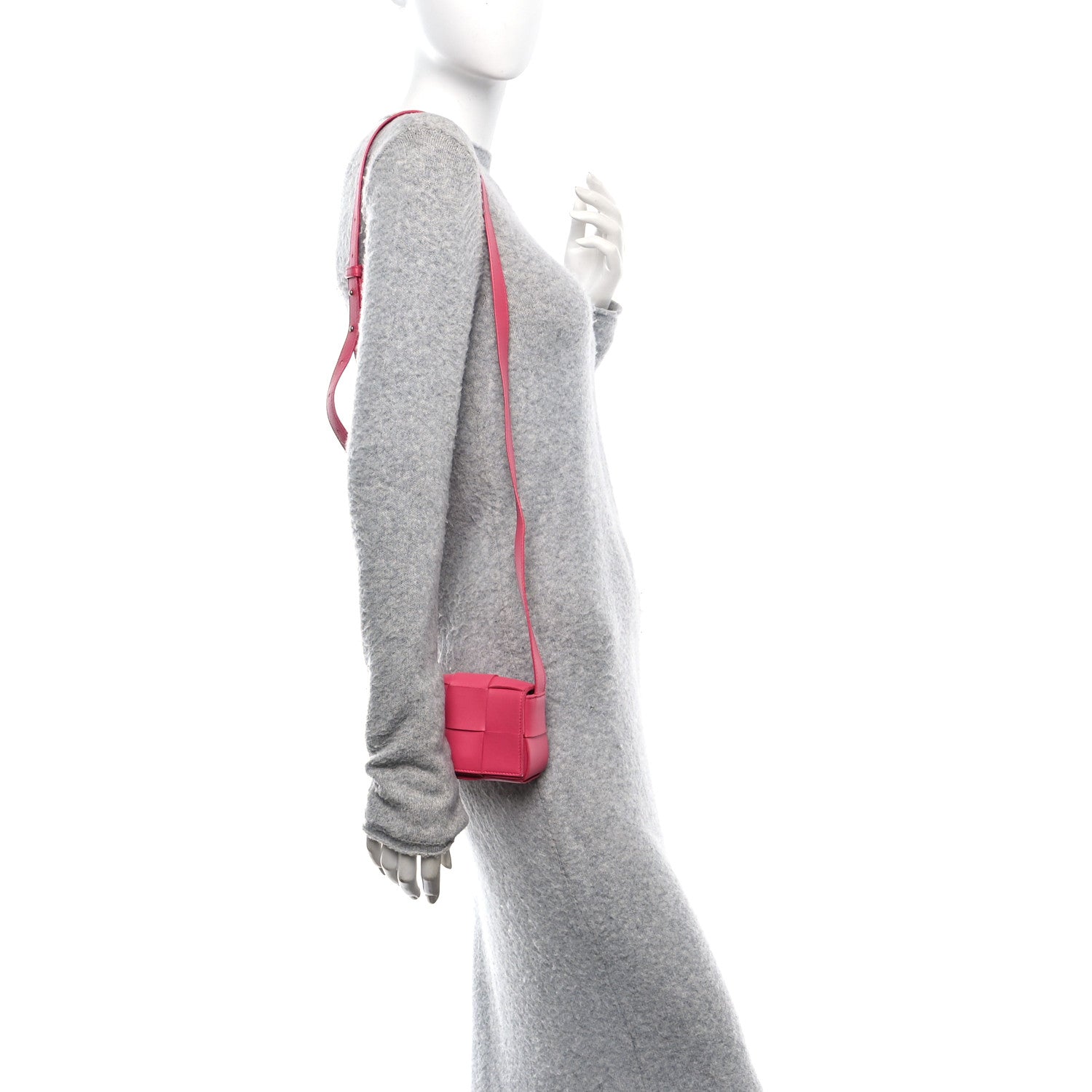 Bottega Veneta Lambskin Maxi Intrecciato Extra Mini Cassette Crossbody Bag Cranberry 2 of 9