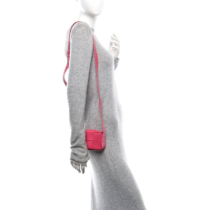 Bottega Veneta Lambskin Maxi Intrecciato Extra Mini Cassette Crossbody Bag Cranberry 2 of 9