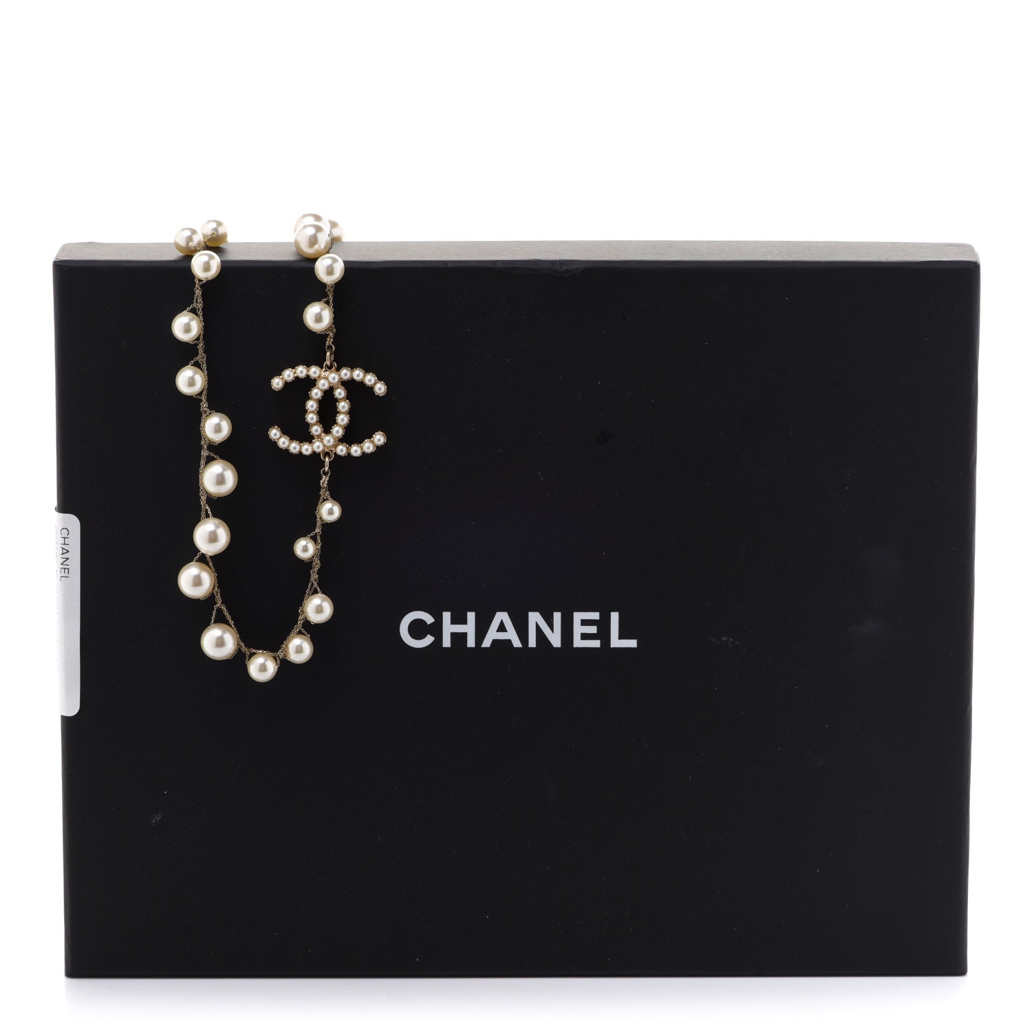 Chanel Pearl CC Long Necklace Gold Pearly White 6 of 6
