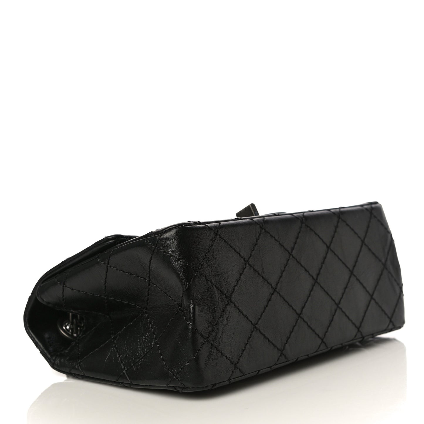 Aged Calfskin Quilted 2.55 Reissue Mini Flap Black