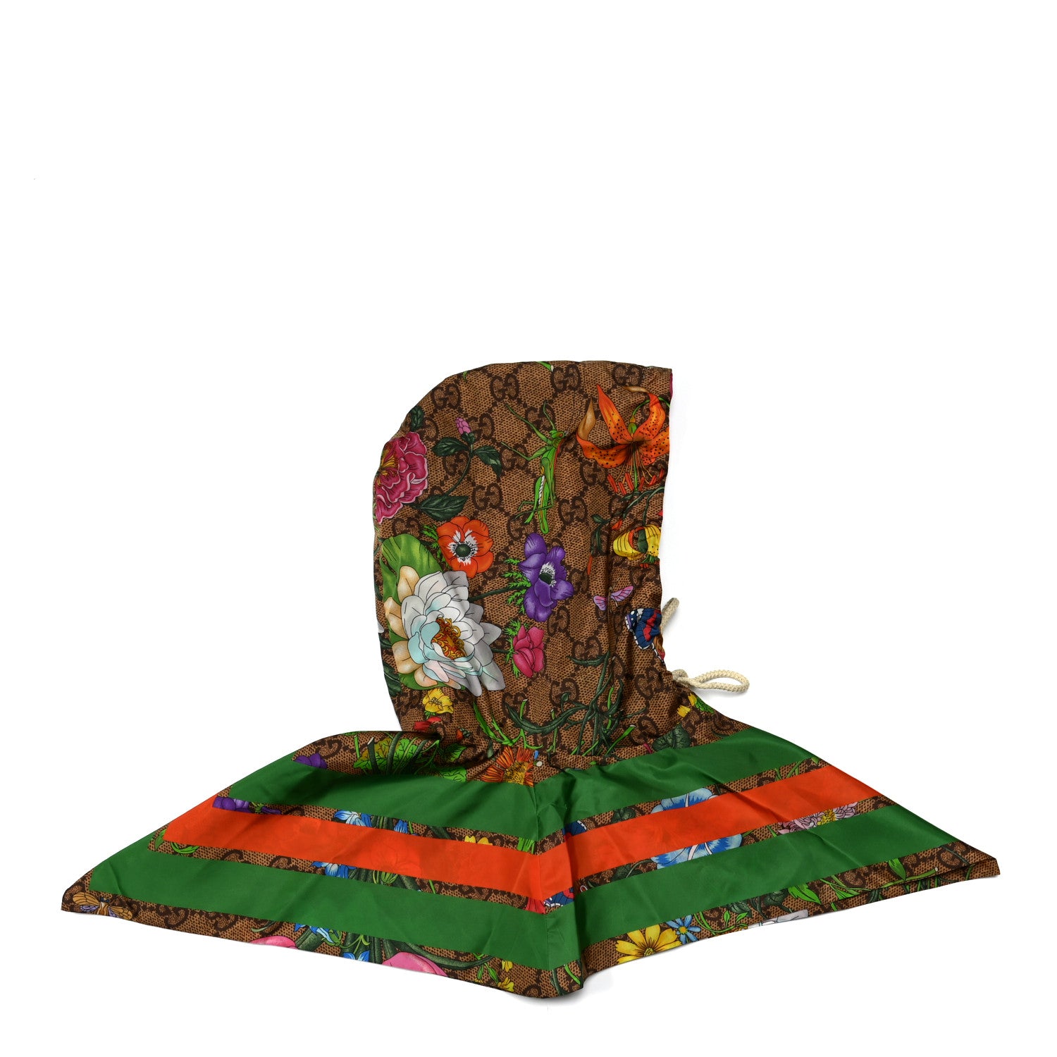 Gucci Polyamide Flora Monogram Rain Hood Green 4 of 6