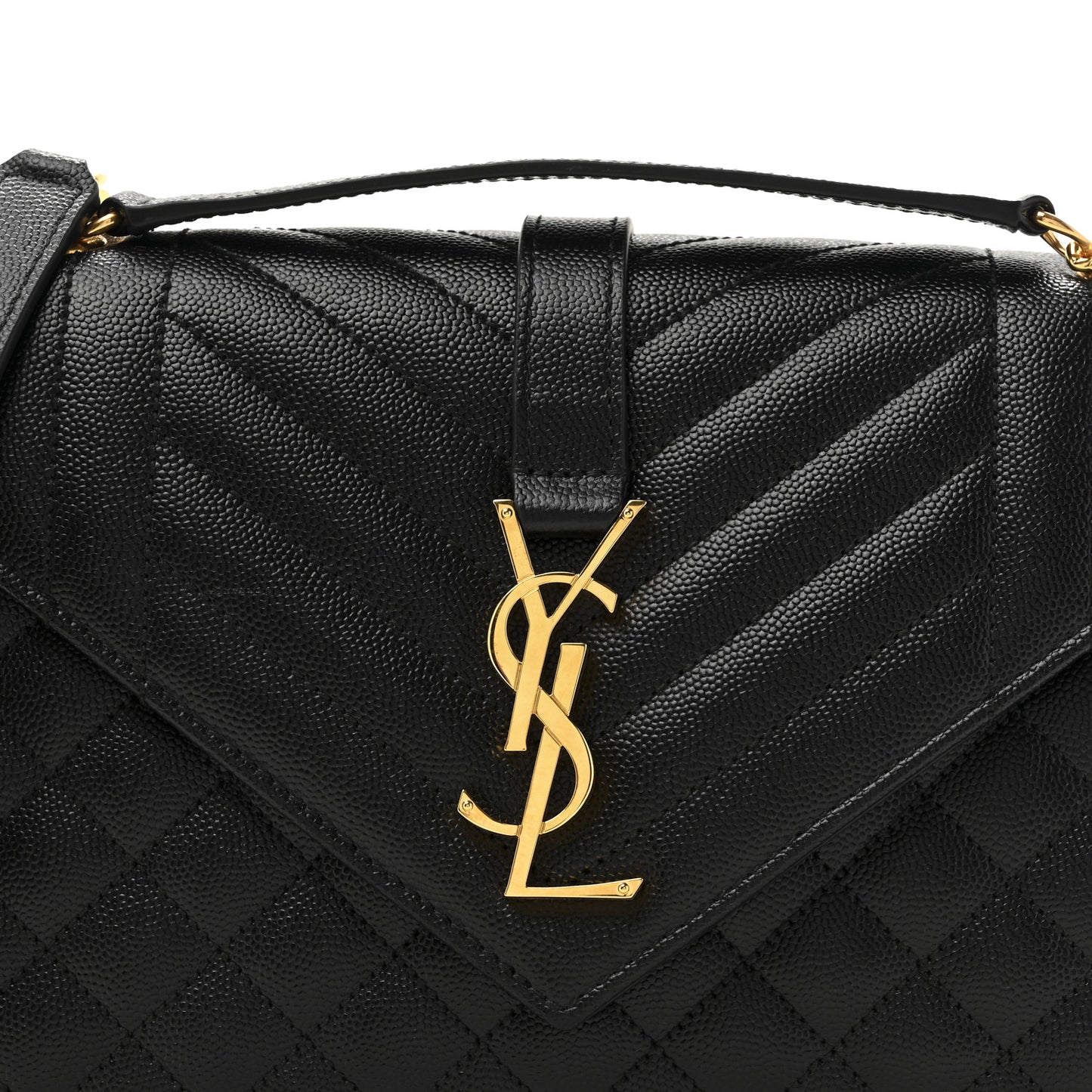 Grain De Poudre Textured Mixed Matelasse Triquilt Medium Monogram Satchel Black
