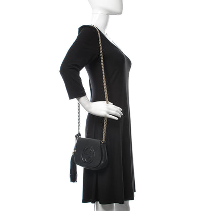 Gucci Pebbled Calfskin Small Soho Flap Crossbody Black 2 of 10