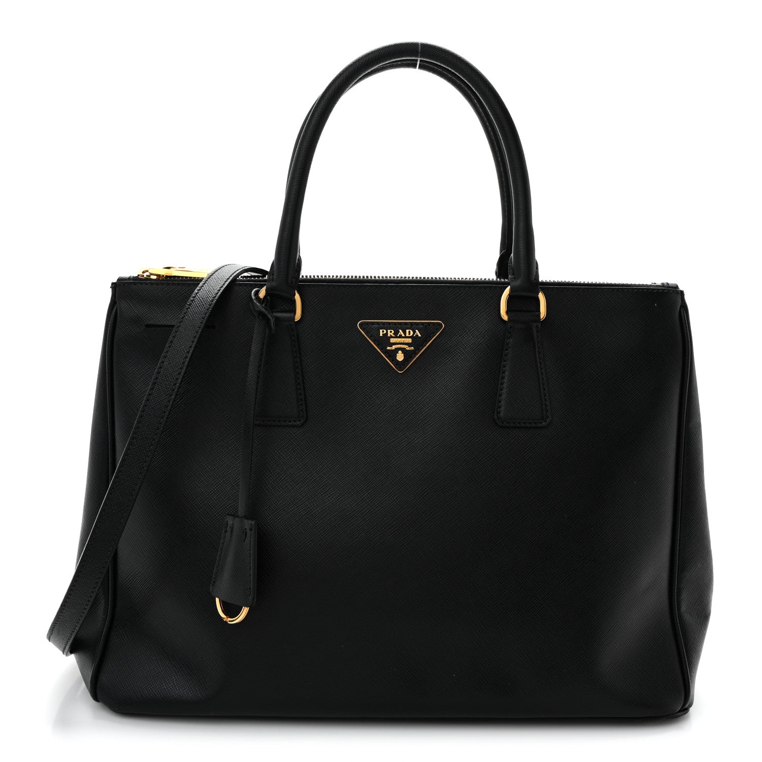 Prada Saffiano Medium Galleria Double Zip Tote Black 1 of 11