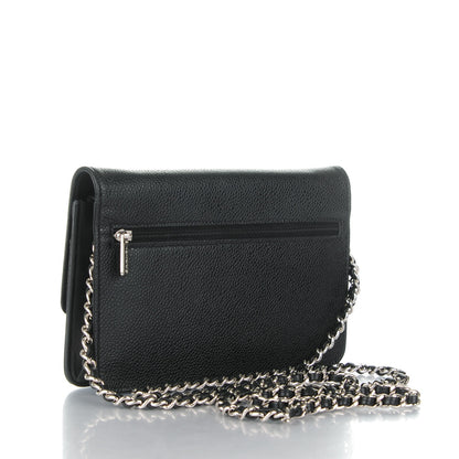 Chanel Caviar Timeless CC Wallet On Chain WOC Black 3 of 8