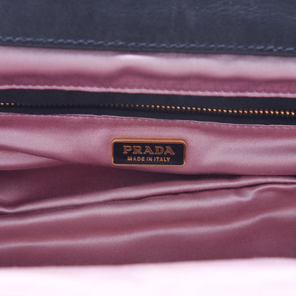 Prada Nappa Pleated Pochette Clutch Black 6 of 7