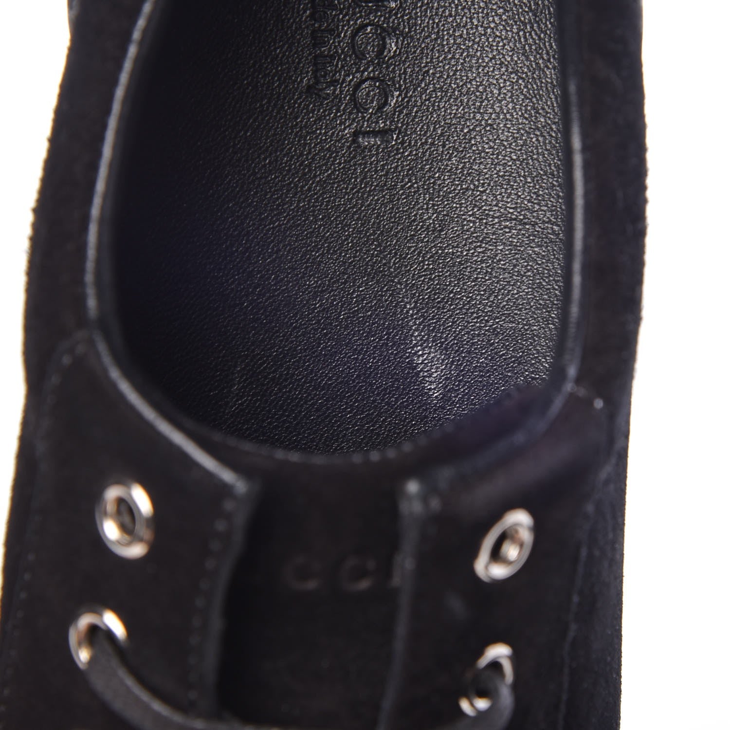 Gucci Softy Tek Suede Womens Low Top Sneakers 39.5 Black 7 of 10
