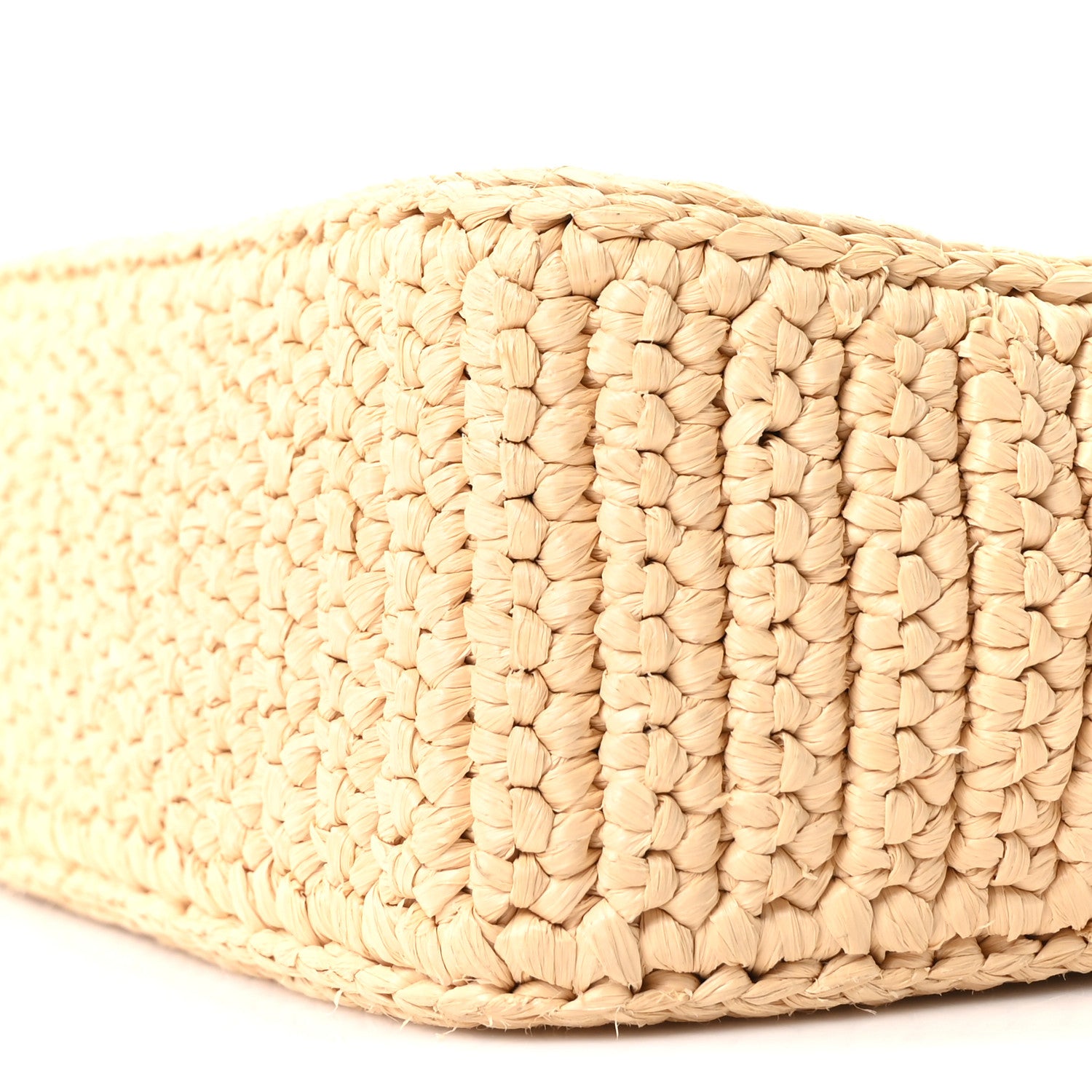 Prada Yarn Raffia Effect Crochet Mini Re-Edition 2000 Shoulder Bag Naturale 9 of 9