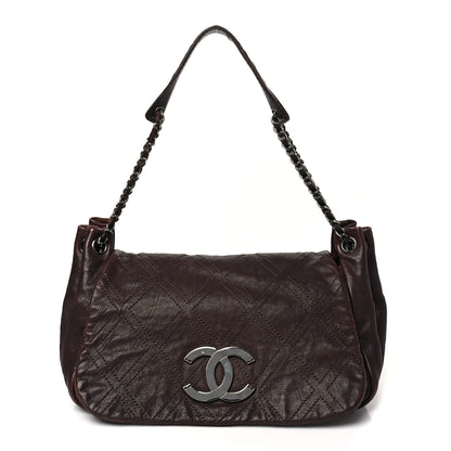 Chanel Calfskin Diamond Stitch Accordion Flap Brown 1 of 12